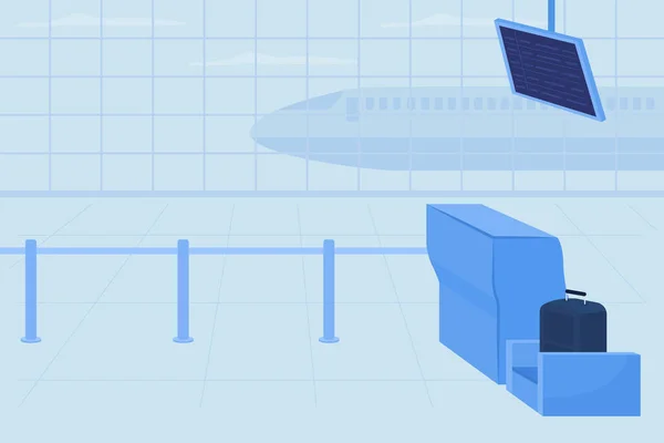 Letiště Řízení Zavazadel Místo Ploché Barevné Vektorové Ilustrace Připravte Bezpečnostní — Stockový vektor