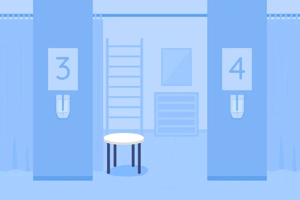 Διαγνωστική Δωμάτιο Μπλε Επίπεδη Έγχρωμη Διανυσματική Απεικόνιση Χώρος Για Την — Διανυσματικό Αρχείο