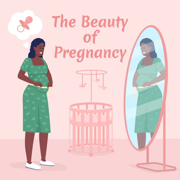 Sociala Medier För Mödravård Lägger Upp Mockup Skönheten Graviditetsfrasen Mall — Stock vektor