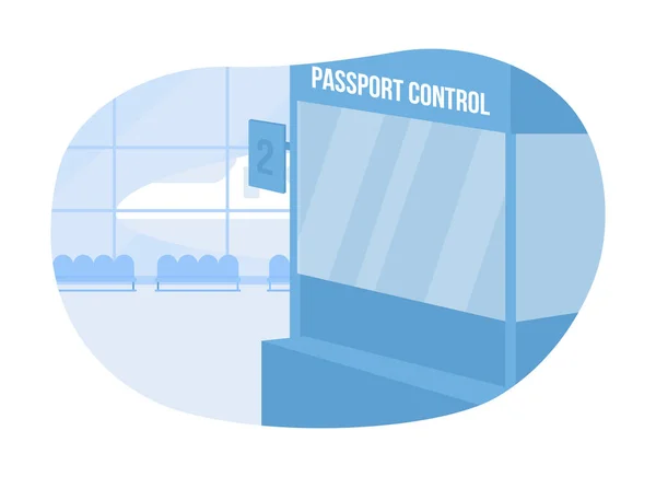 Kontrola Pasů Letišti Vektorové Izolované Ilustrace Připravte Prohlídku Letadlo Terminál — Stockový vektor
