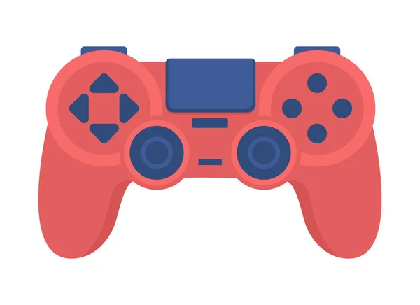 Gamepad Vermelho Objeto Vetorial Cor Semi Plana Item Realista Cheio — Vetor de Stock