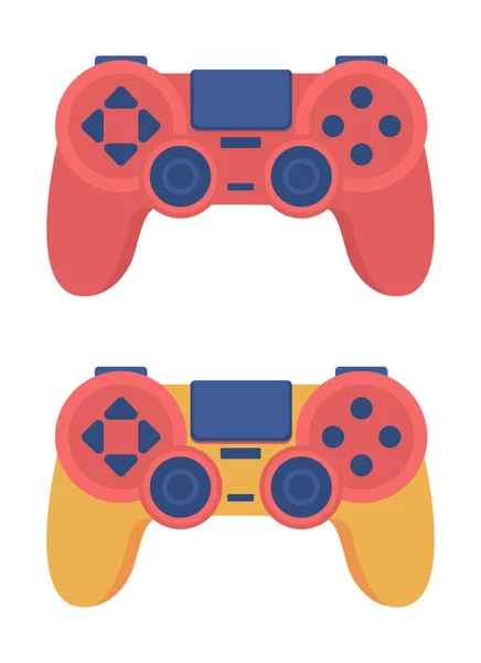 Colorful Controllers Semi Flat Color Vector Object Set Full Realistic — Stock Vector