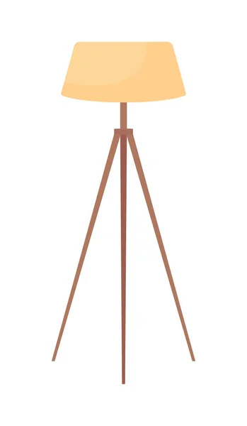 Vloerlamp Semi Vlakke Kleur Vector Item Realistisch Object Wit Staande — Stockvector