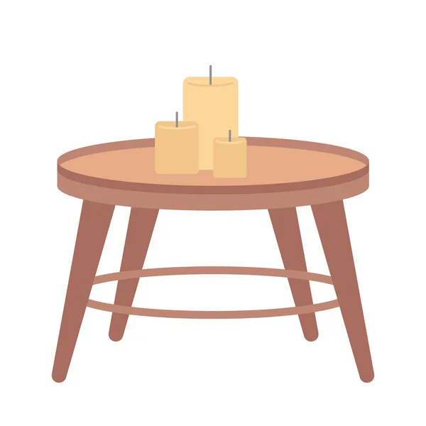 Decorative Table Candles Semi Flat Color Vector Item Realistic Object — 图库矢量图片