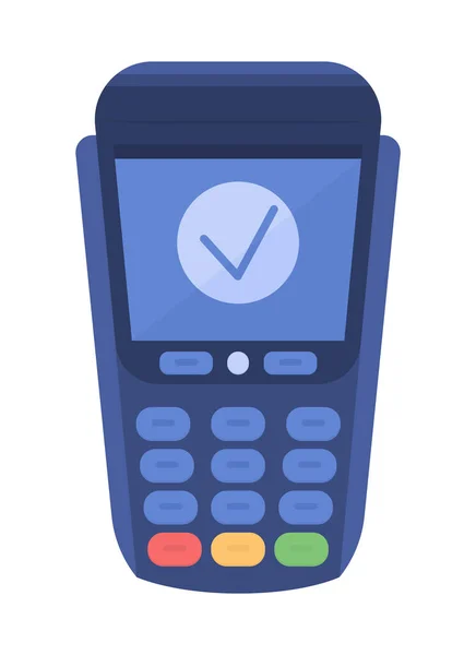 Nfc Terminal Semi Plat Couleur Vecteur Objet Paiement Sans Espèces — Image vectorielle