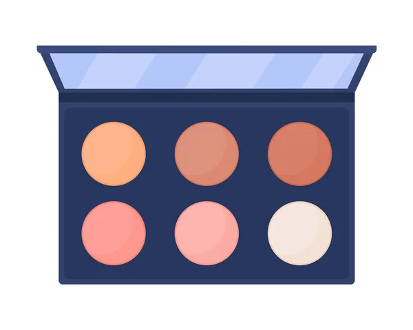 Makeup Palette Semi Flat Color Vector Object Powder Shades Eyes — Vetor de Stock