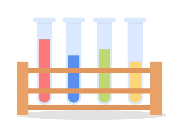 Tubos Químicos Suporte Item Vetorial Cor Semi Plana Objeto Realista — Vetor de Stock