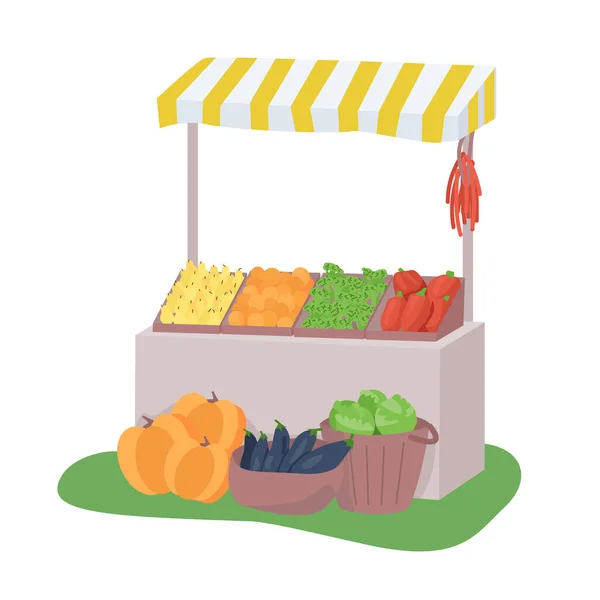 Grocery Market Semi Flat Color Vector Object 흰색으로 품목이다 유기적 — 스톡 벡터