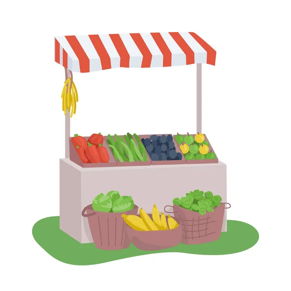 Grocery Stall Semi Flat Color Vector Object Full Sized Item — Stock Vector
