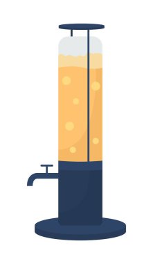 Yarı düz renk vektör nesneli bira fıçısı. Tam boy beyaz. Alkol içeceği. Parti içeceği ve likör web grafik tasarımı ve animasyonu için basit çizgi film tarzı illüstrasyon