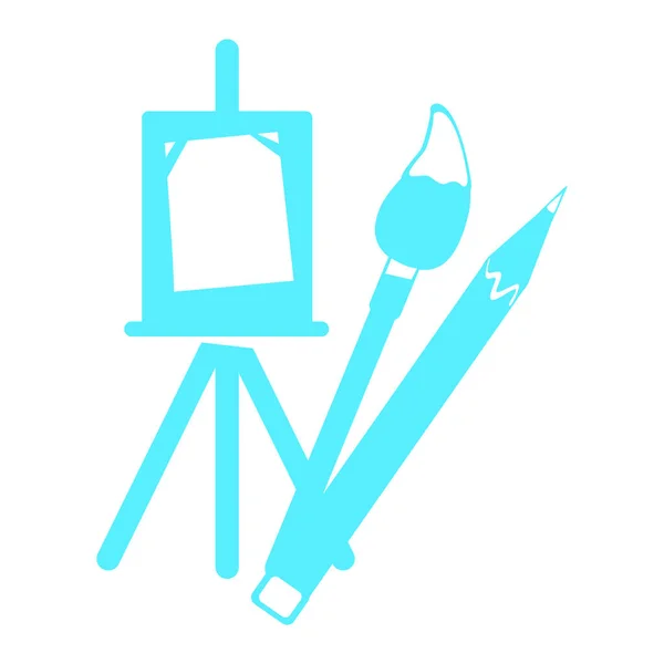 鳗鱼与绘画工具平面概念矢量插图 为网页设计在白色上刷刷和画布2D动画对象 面向儿童和成人的艺术课 为网站 演示提供创意 — 图库矢量图片
