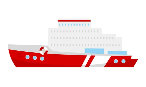 Crucero Línea Semi Plana Vector Color Objeto Buque Para Excursión — Vector de stock