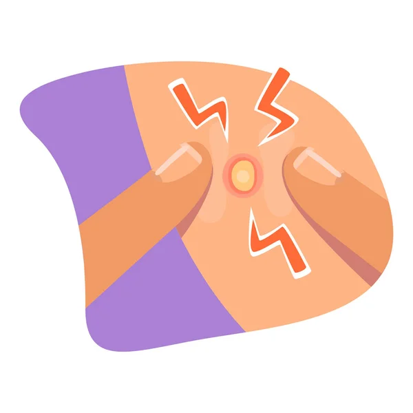 Ściśnij Bolesne Pryszcze Palcami Wektor Izolowane Ilustracji Pimple Popping Płaską — Wektor stockowy