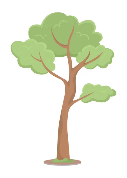 Молодое Дерево Полуплоского Цвета Векторный Объект Полноразмерный Предмет Белом Биоразнообразие — стоковый вектор
