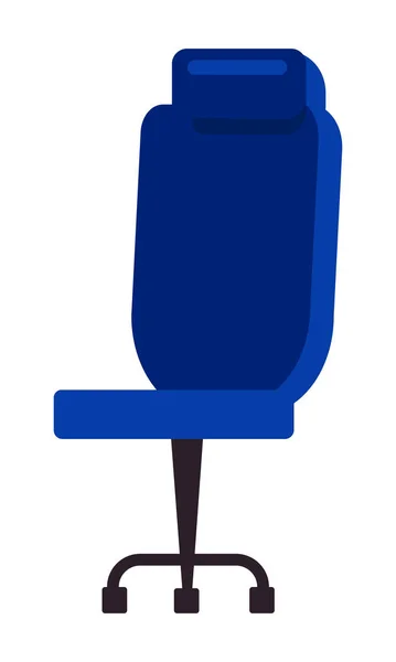 Silla Oficina Azul Semi Plana Vector Color Objeto Artículo Tamaño — Archivo Imágenes Vectoriales