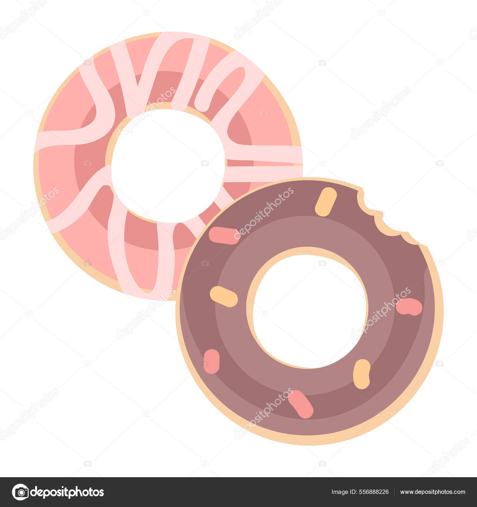 Donuts Semi Flat Color Vector Object Food Stall Full Sized Stock Vector  Image by ©ntlstudio #556888226
