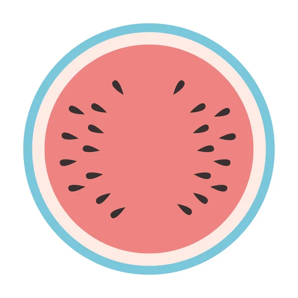 Melon Eau Demi Plat Couleur Vecteur Objet Fruits Savoureux Pièce — Image vectorielle