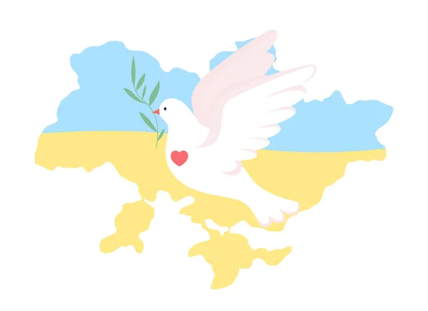Украина Голубь Мира Вектор Изолированные Иллюстрации Свобода Украинцев Плоский Персонаж — стоковый вектор