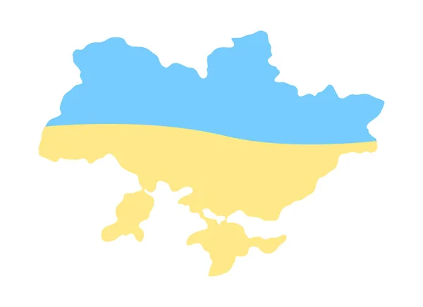 Полуплоский Векторный Объект Украины Полноразмерный Предмет Белом Флаг Страны Поддержка — стоковый вектор