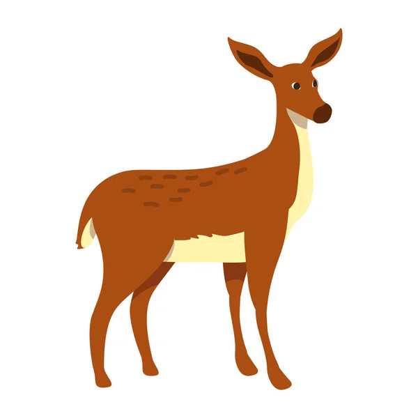 미상의 캐릭터 상징적 뿔없는 포유류 사슴은 그래픽 디자인 스타일 — 스톡 벡터