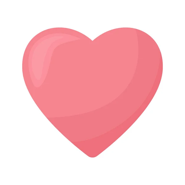 Hjärtsymbol Semi Platt Färg Vektor Element Fullstort Föremål Vitt Kärlek — Stock vektor