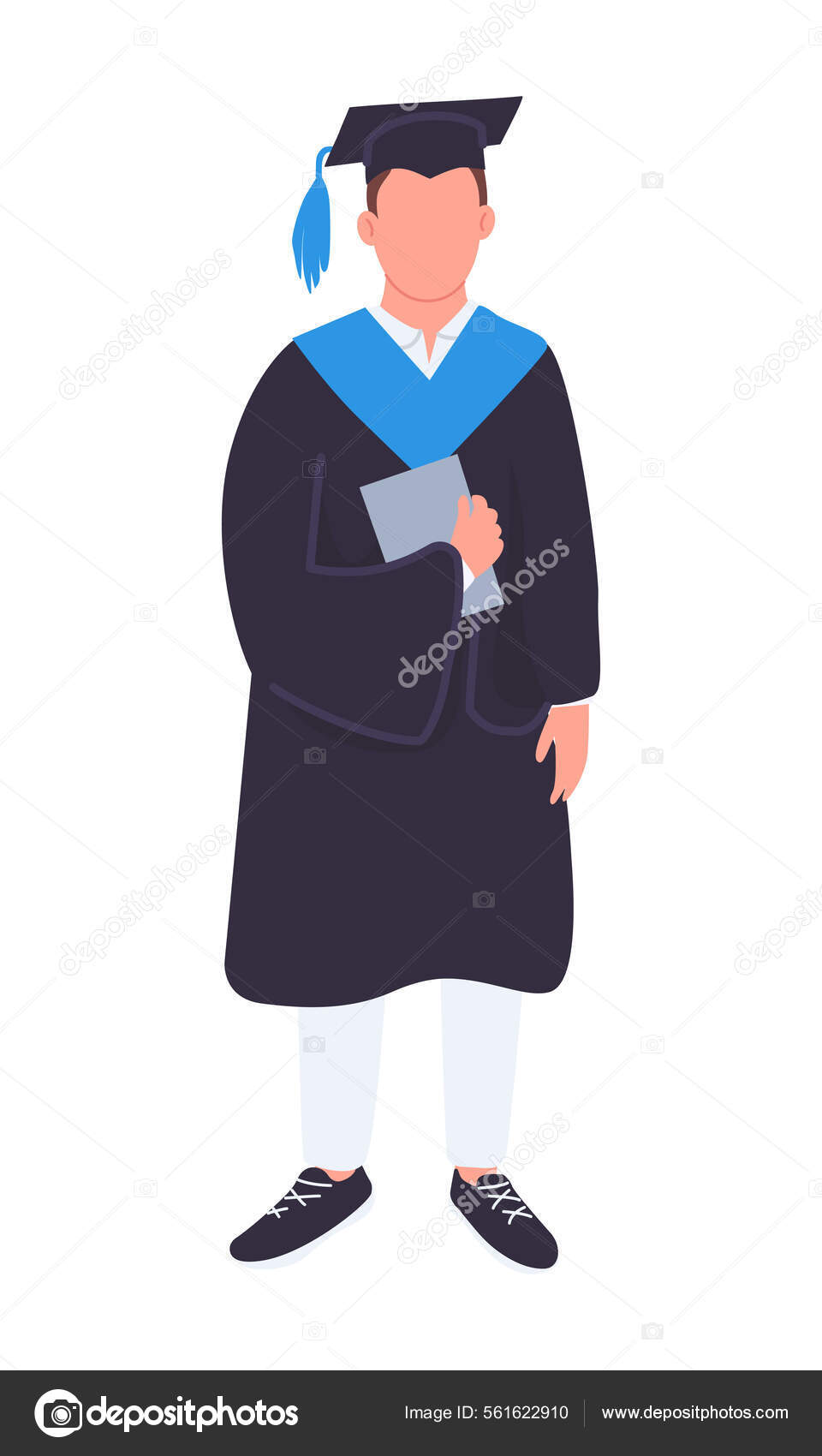 Graduated Student Semi Flat Color Vector Character Standing Figure College  Stock Vector Image by ©ntlstudio #561622910