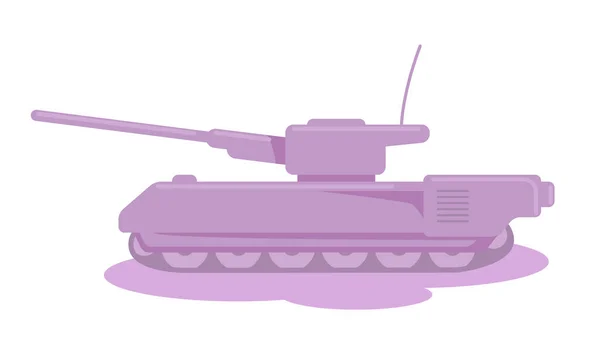 Batalla Tanque Semi Plana Vector Color Objeto Transporte Militar Combate — Archivo Imágenes Vectoriales
