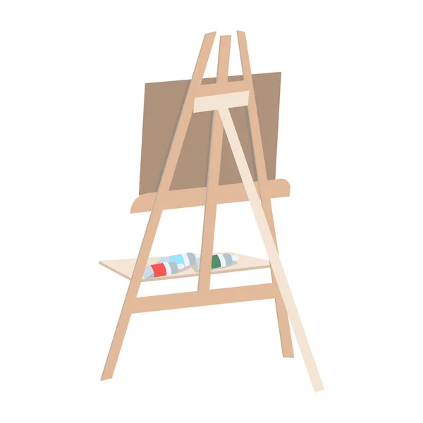 Easel Pittura Semi Piatta Oggetto Vettoriale Colori Articolo Grandezza Naturale — Vettoriale Stock