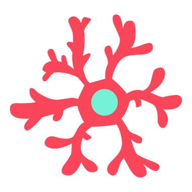 Çekirdekli kırmızı hücre ve yarı düz renk vektör nesnesi. Hücre biyolojisi. Kimyasal bileşim. Tam boy beyaz. Web grafik tasarımı ve animasyonu için basit çizgi film stili çizimi