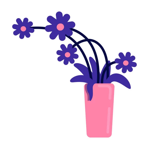 Flores Muertas Jarrón Semi Plano Objeto Vector Color Artículo Tamaño — Vector de stock