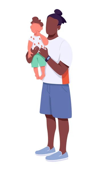 Zoomer Μπαμπάς Λίγο Μωρό Ημι Επίπεδη Χρώμα Διανυσματικούς Χαρακτήρες Μόνιμη — Διανυσματικό Αρχείο