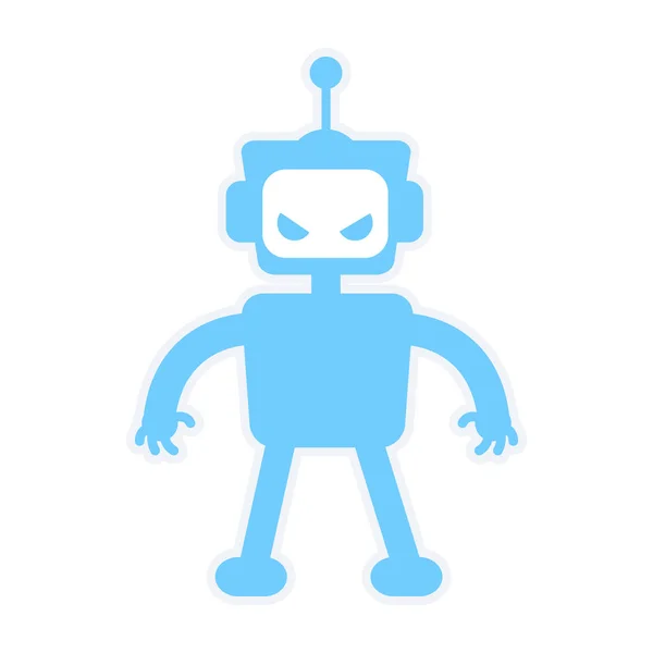 Personaje Vector Color Semi Plano Robot Malvado Héroe Ficticio Figura — Archivo Imágenes Vectoriales