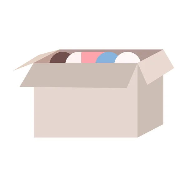 Χάρτινο Κουτί Πολύτιμα Αντικείμενα Ημι Επίπεδο Χρώμα Διανυσματικό Αντικείμενο Συσκευασία — Διανυσματικό Αρχείο