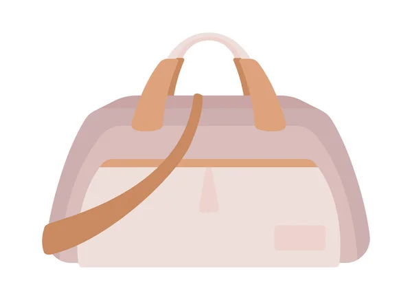 用于国际旅行的半平面彩色矢量物体的行李 把里面的旅客财物 全尺寸的白色项目 用于网页平面设计和动画的简单卡通风格图解 — 图库矢量图片