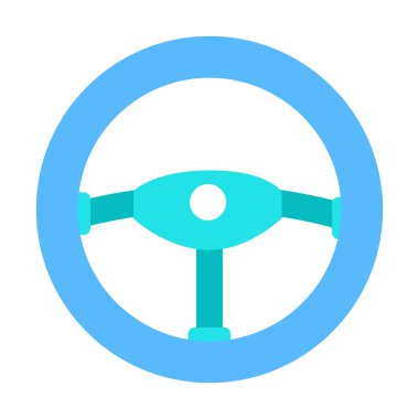 Direksiyon yarı düz renk vektör nesnesi. Sürücü deneyimi. Tam boy beyaz. Seri üretim otomobilleri. Web grafik tasarımı ve animasyonu için basit çizgi film stili çizimi