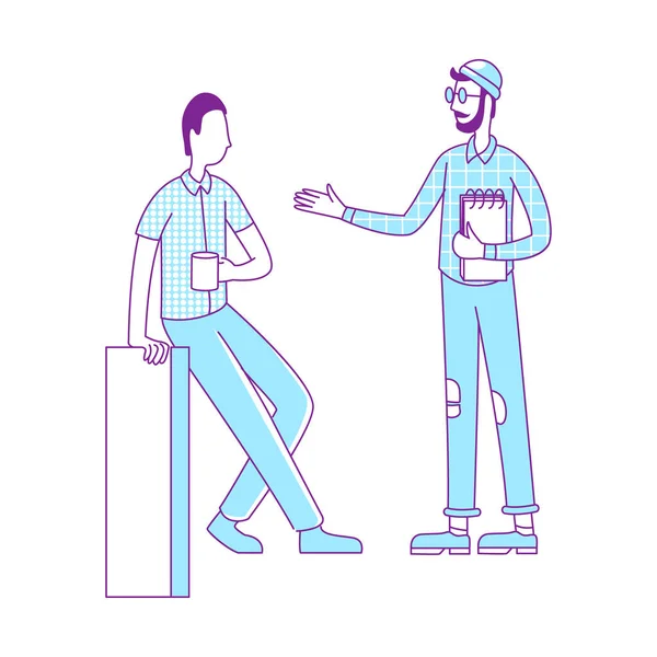 Colleagues Discussing Semi Flat Color Vector Characters Posing Figures Full — Image vectorielle