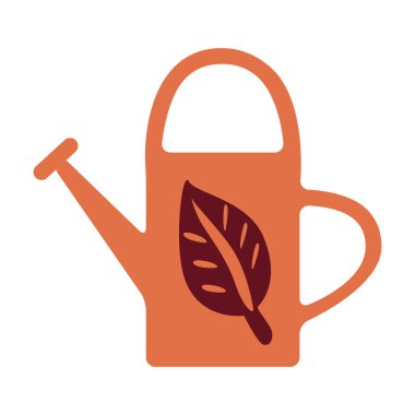 Sulama yarı düz renk vektör nesnesi olabilir. Tam boy beyaz. Çiseleme bitkileri ve çiçekler. Bahçe işleri rutini. Web grafik tasarımı ve animasyonu için basit çizgi film stili çizimi