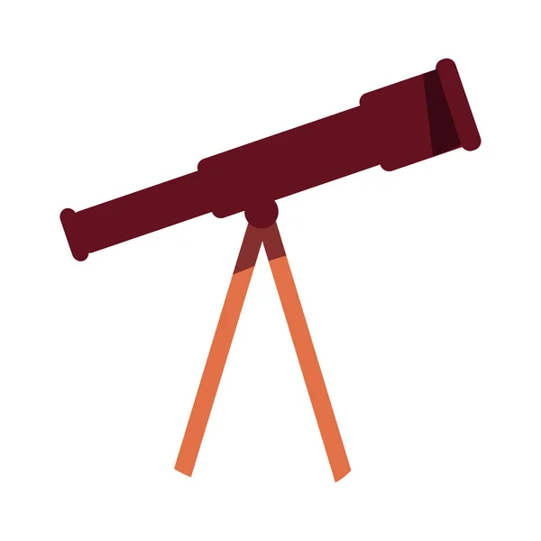 Teleskop Semi Platt Färg Vektor Objekt Full Storlek Vitt Astronomisk — Stock vektor