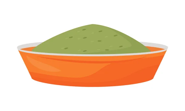 Bowl Vegan Dish Semi Flat Color Vector Element Full Sized — Archivo Imágenes Vectoriales