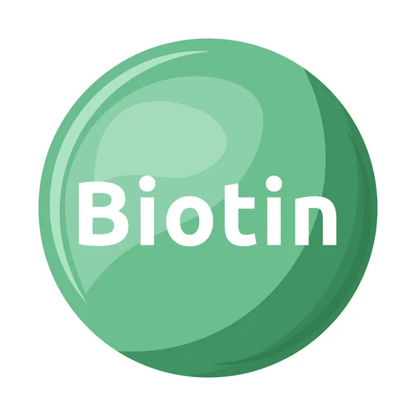 Biotin Semi Datar Warna Objek Vektor Suplemen Makanan Benda Seukuran - Stok Vektor