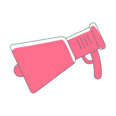 Hoparlör yarı düz renk vektör elemanı. Beyaz üzerine tam boy nesne. Kamu duyurusu. Tanıtım kampanyası sembolü web grafik tasarımı ve animasyonu için basit çizgi film stili çizimi