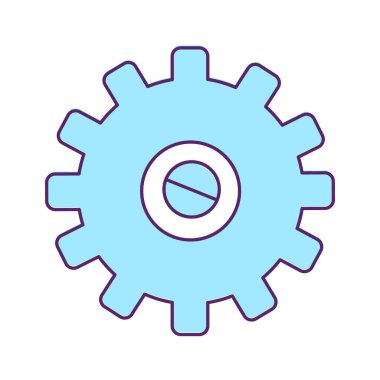 Çarklı yarı düz renk vektör elemanı. Beyaz üzerine tam boy nesne. Metal tekerlek. Makine koruması. Web grafik tasarımı ve animasyonu için basit karikatür biçimi çiziminin bir parçası