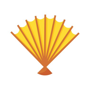 Hand fan semi flat color vector element. Full sized object on white. Traditional asian fan. Cooling accessory for women simple cartoon style illustration for web graphic design and animation