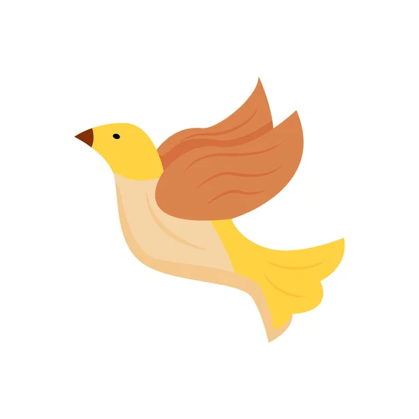 Fågel Semi Platt Färg Vektor Element Fullstort Föremål Vitt Ornitologi — Stock vektor