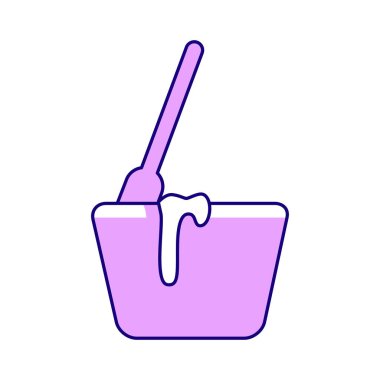 Ham hamurlu yarı düz renk vektör elementi. Beyaz üzerine tam boy nesne. Yemek ve tatlı hazırlıyorum. Web grafik tasarımı ve animasyonu için basit çizgi film stili çizimleri pişirmek