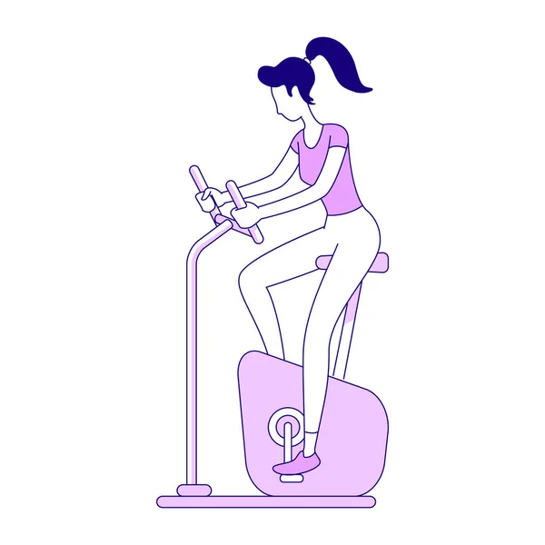 Home Workout Semi Flache Farbe Vektor Charakter Posing Figur Ganzkörpermensch — Stockvektor