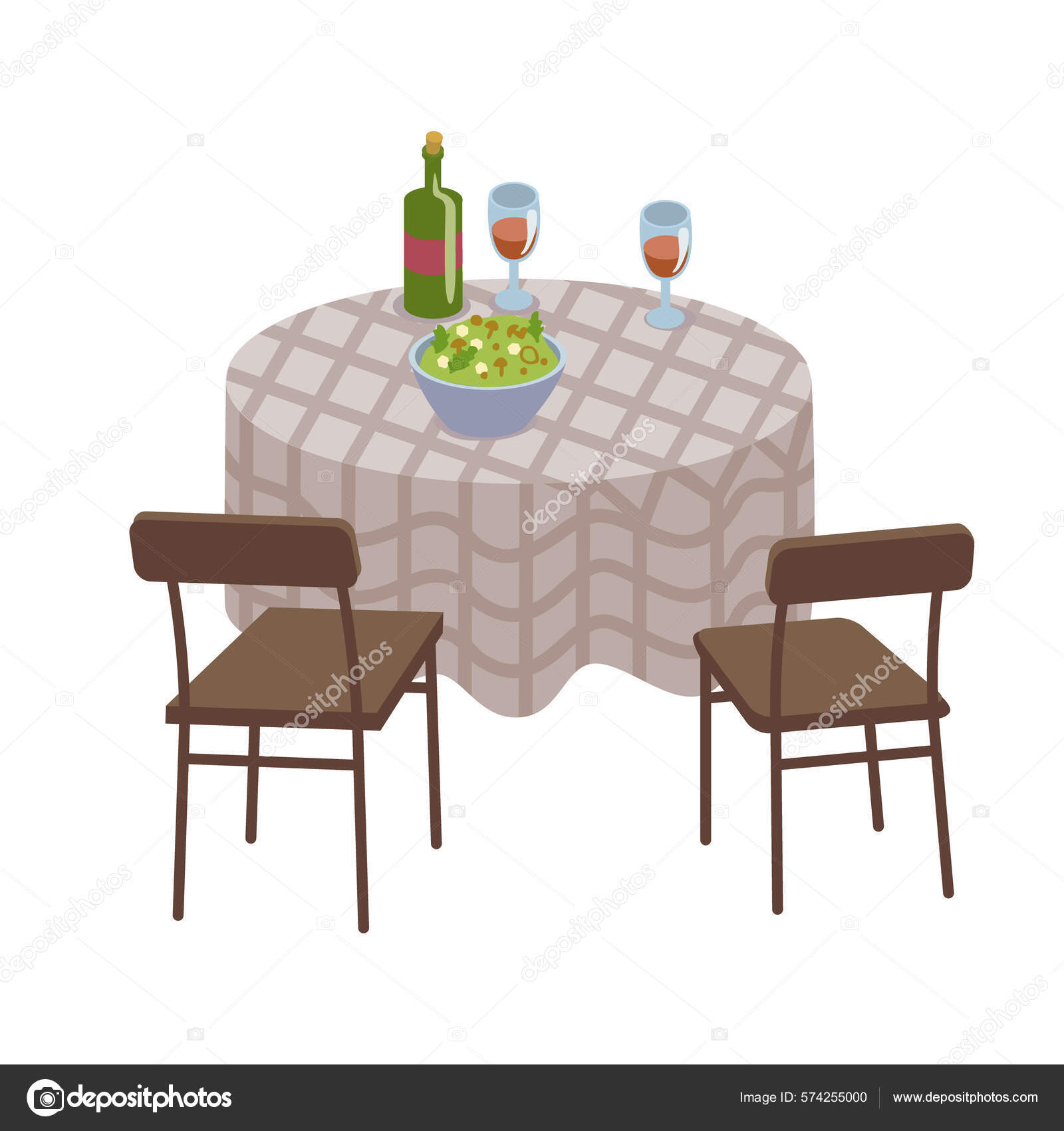 Dinner Table Semi Flat Color Vector Object Full Sized Item Stock Vector Image by ©ntlstudio #574255000 Dinner Table Semi Flat Color Vector Object Full Sized Item Stock Vector Image by ©ntlstudio #574255000