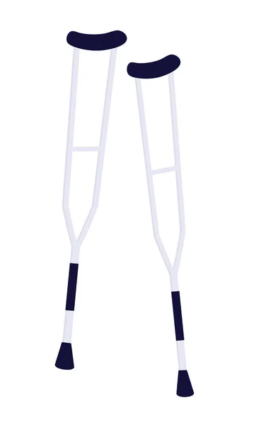 Underarm Crutches Semi Flat Color Vector Object Full Sized Item — Stock Vector