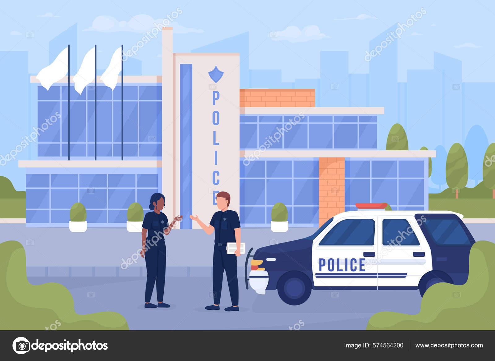 Policemen Car City Street Flat Color Vector Illustration Police Office Stock Vector Image by ©ntlstudio #574564200 Policemen Car City Street Flat Color Vector Illustration Police Office Stock Vector Image by ©ntlstudio #574564200