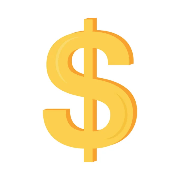 Dollar Sign Semi Flat Color Vector Object Full Sized Item — Stok Vektör